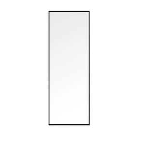 24 in. W x 65 in. H Rectangular Alloy Framed Wall Mounted Bathroom Vanity Mirror in Black
