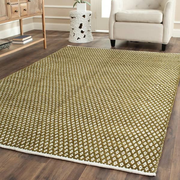 Boston Olive 4 ft. x 4 ft. Square Diamonds Geometric Area Rug
