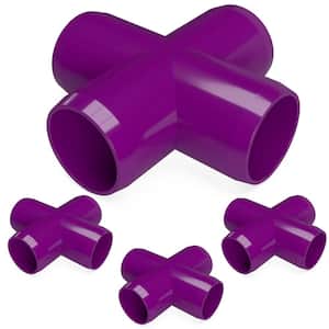 1 in. Furniture Grade PVC Cross in Purple (4-Pack)