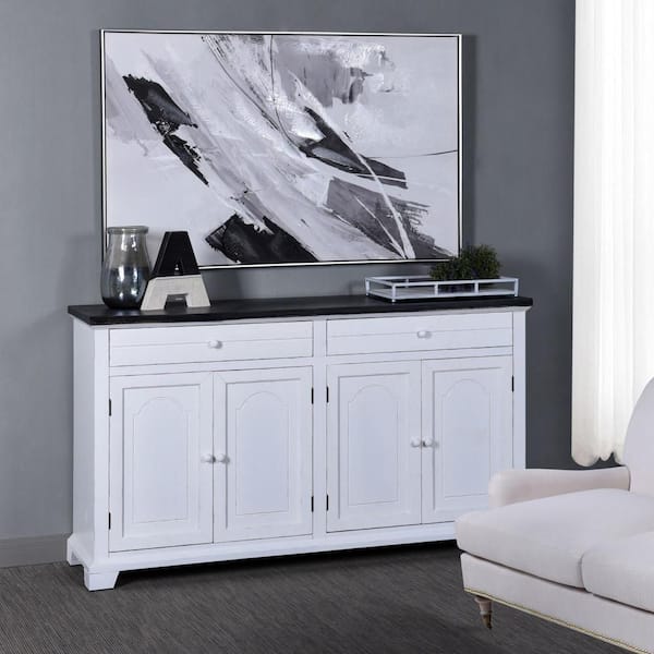 StyleCraft Mason Black and White Accent Cabinet