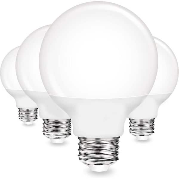 G25 LED Globe Light Bulbs, 60-Watt Equivalent, 5000K Daylight Bathroom, E26 Base Non-Dimmable 4 Count (Pack of 1)