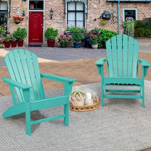 Outdoor Composite Classic Adirondack Chair, All-Weather Resistant Deck Lounge Chair with Ergonomic Design (set of 1)
