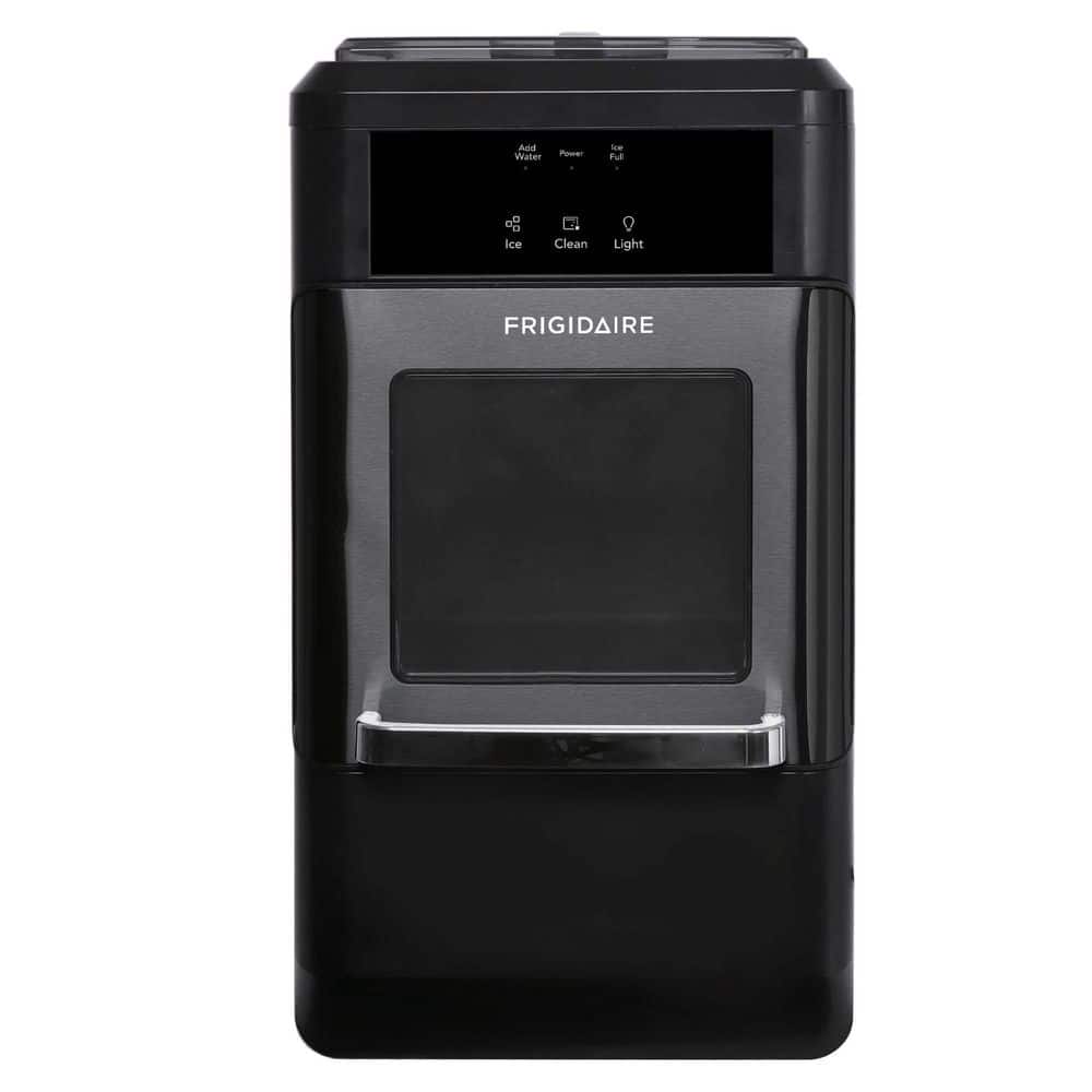 16 in. 44 lbs. Crunchy Chewable Nugget Ice Maker Black Stainless Steel