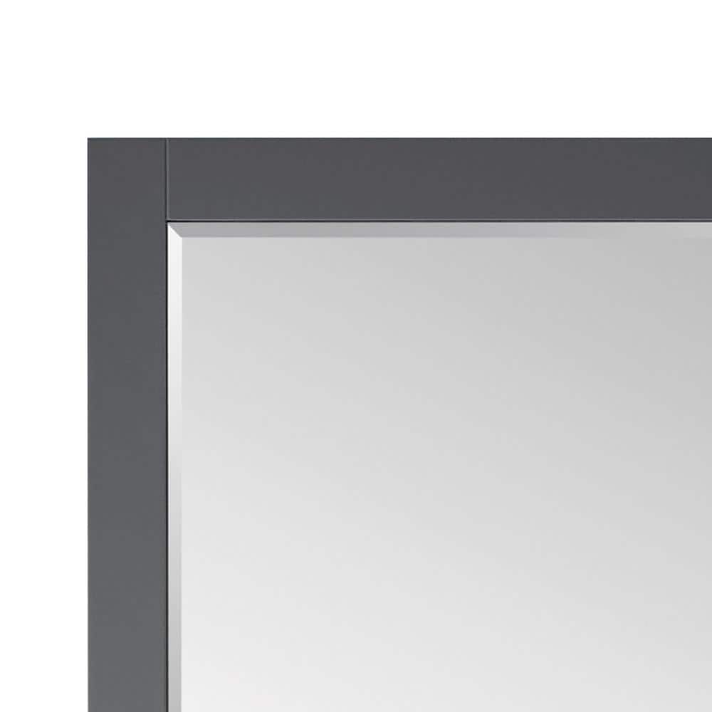 Elegant Ivy 48" Gray Wood Framed Rectangular Bathroom Mirror