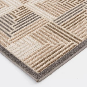 Norlane Cream/Brown 9 ft. 10 in. x 12 ft. 10 in. Tribal Polypropylene Area Rug