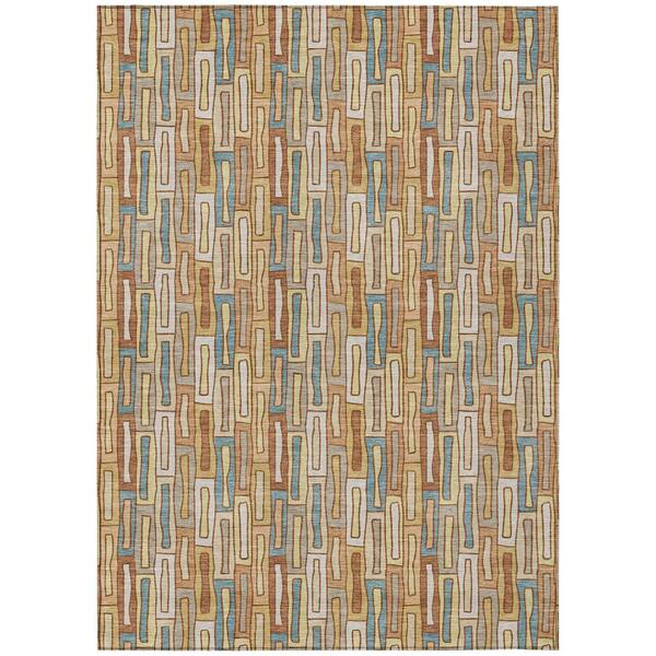 Chantille Machine Washable Indoor/Outdoor Abstract ACN3054 Paprika 3 ft. x 5 ft. Area Rug