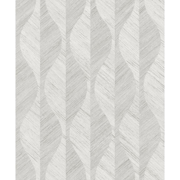 Advantage Oresome Silver Ogee Vinyl Wallpaper Roll