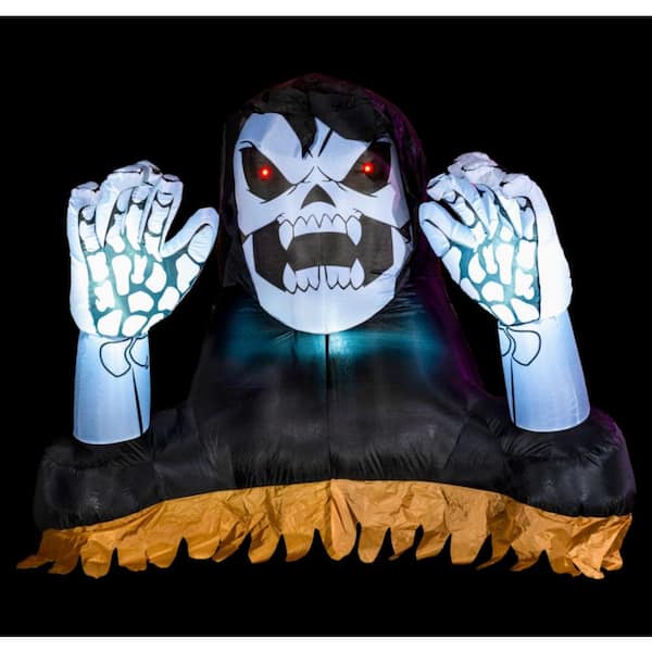 Joiedomi 4 ft. Multicolor Polyester Indoor Outdoor Reaper Ground Breaker with Hands Inflatable, Home Garden Seasonal Decoration