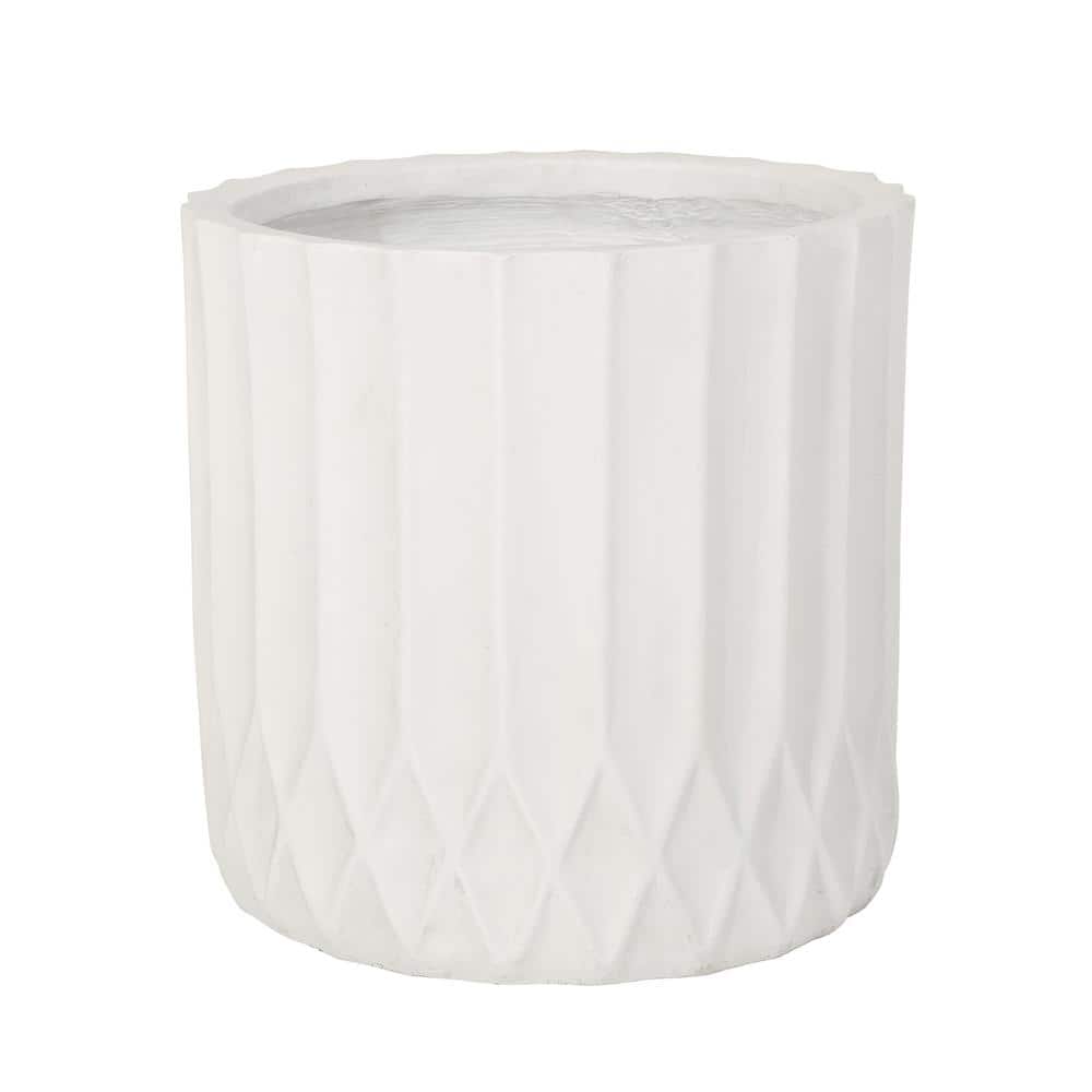 Morelos 13 in. W x 12.5 in. H Antique White Concrete Outdoor Patio Lightweight Planter Decorative Pots price history on PriceWatchPro