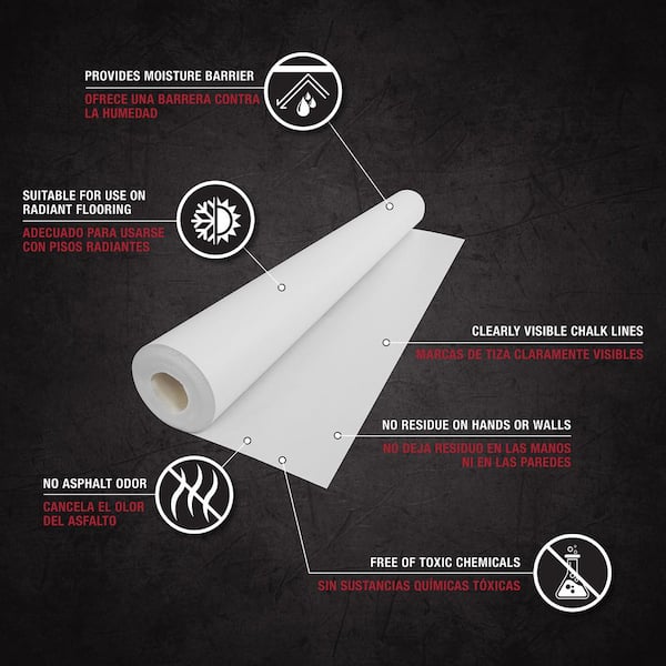 Silicone Moisture Barrier 200 sq ft 31.5 in.Wx76.25 ft. L x6 mil T Underlayment for LVP, Solid & Engineered Wood Floors