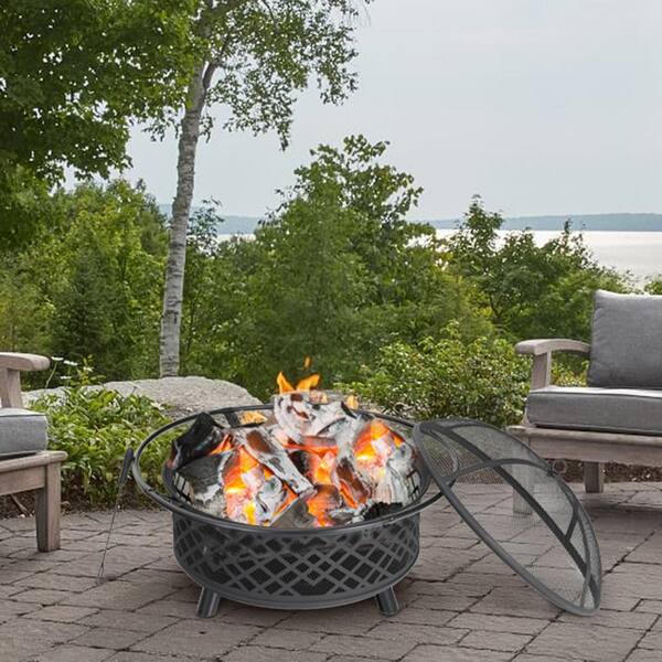 Round Metal Wood Burning Fire Pit, Outdoor Fire Pit Alternatives