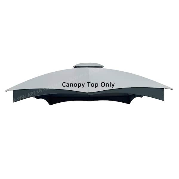 APEX GARDEN 10 ft. x 12 ft. Replacement Canopy Top for Allen Roth Gazebo #TPGAZ17-002 (Canopy Top Only) in Grey