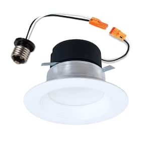 LT 4 in. Selectable 5CCT IC Rated Indoor Integrated LED Recessed Light with Baffle Trim, 650 Lumens, Matte White