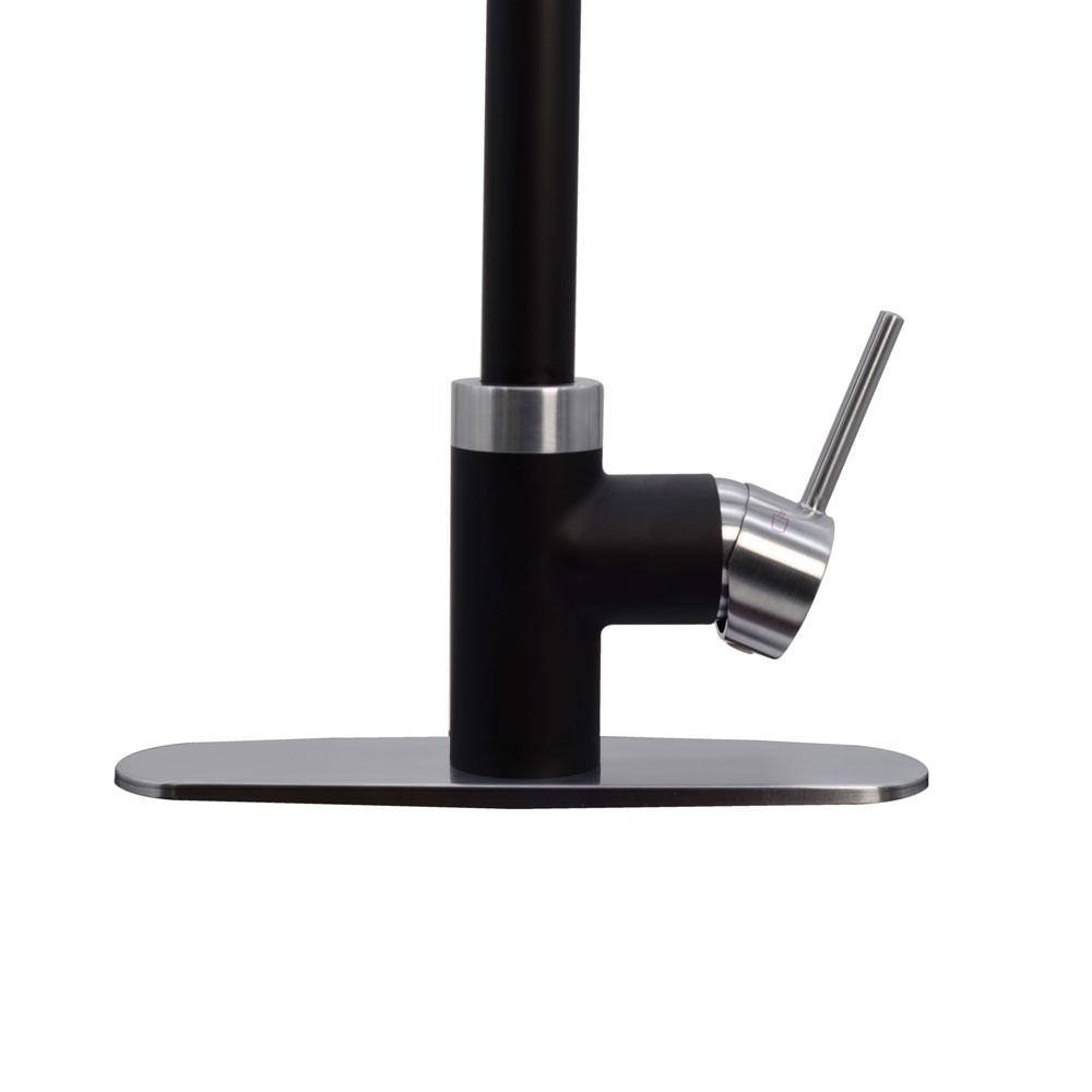 Matte Black and Stainless Steel 3-in-1 Kitchen Faucet with Instant Hot Water Tank