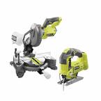 ONE+ 18V Lithium-Ion Cordless 7-1/4 in. Compound Miter Saw and Orbital Jig Saw (Tools Only)
