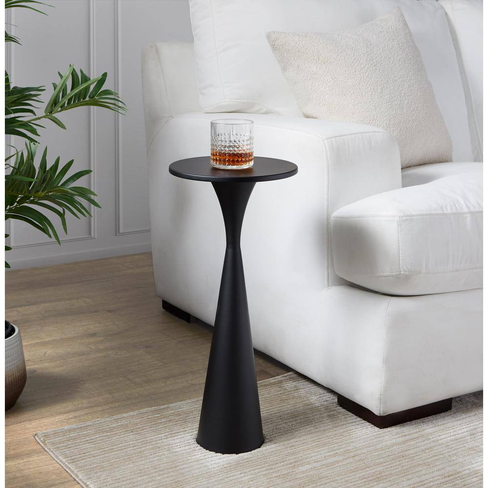 Gemma 9.5 in. Modern Brass Round Metal Top End Table - thumbnail 5