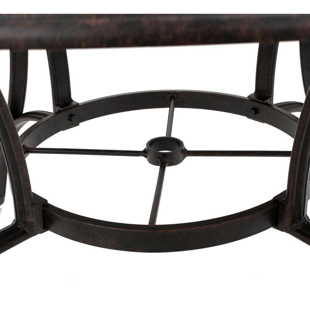Elegant Bronze Cast Aluminum Circular Outdoor Dining Table