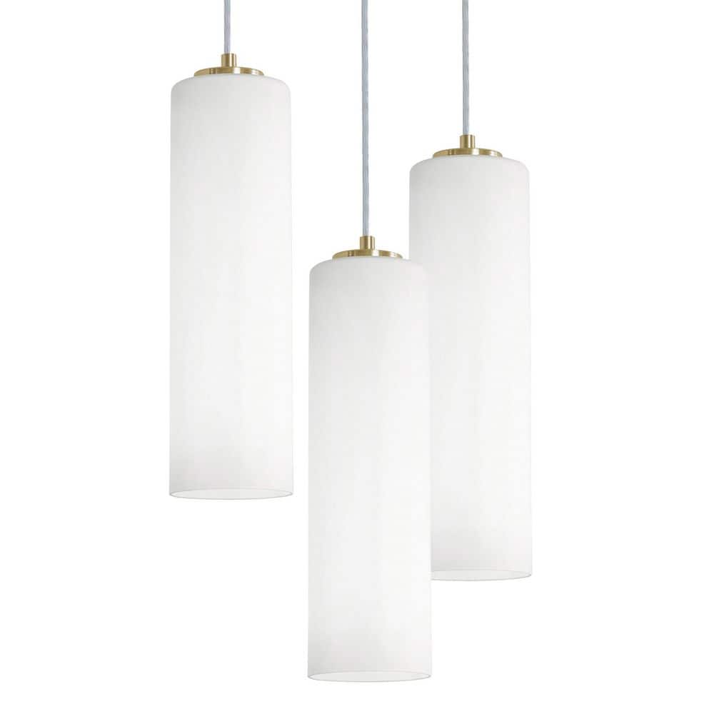 Leo 60-Watt 3-Light Pendant Light Light Antique Brass with Painted Glass Shade price history on PriceWatchPro