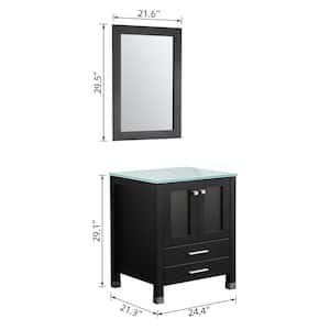 21 in. W x 24 in. D x 30 in. H Bath Vanity Cabinet without Top in Black