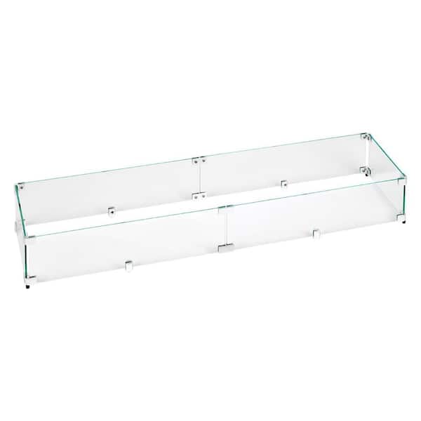 American Fire Glass 41.5 in. x 11.5 in. Tempered Glass Flame Guard