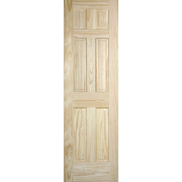 Masonite 24 in. x 78 in. Radiata Smooth 6-Panel Solid Core Unfinished Pine Interior Door Slab