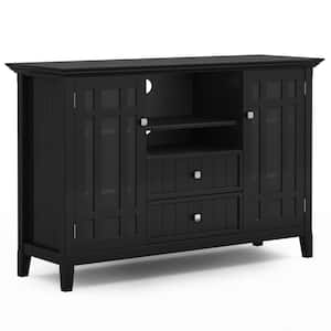 Bedford Solid Wood 53 in. Wide Transitional TV Media Stand in Black for TVs up to 60 in.