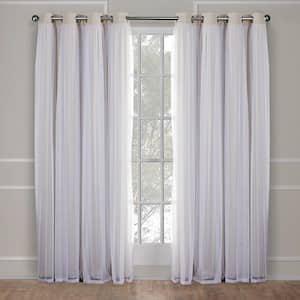 Catarina Sand Solid Lined Room Darkening Grommet Top Curtain, 52 in. W x 120 in. L (Set of 2)