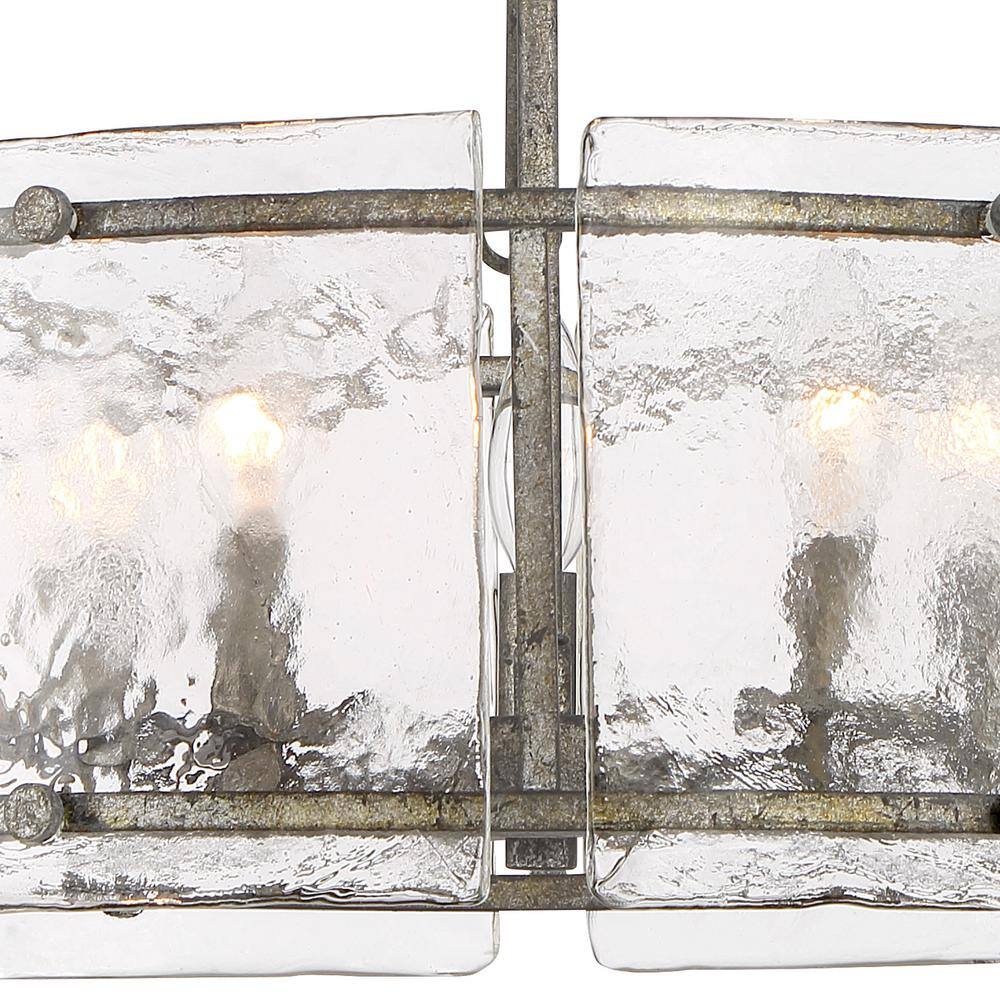 Mottled Silver Drum Pendant Light with Textured Glass