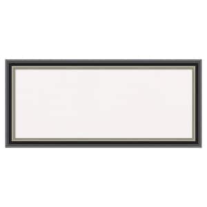 Theo Black Silver Wood White Corkboard 32 in. x 15 in. Bulletin Board Memo Board