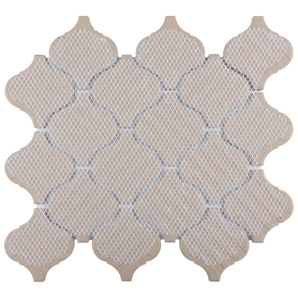 Morocco Matte White 9.5" x 10.75" Porcelain Mosaic Accent Tile