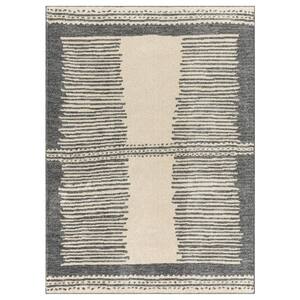 Milano Collection Geometric Moroccan Grey 9 ft. x 12 ft. Polypropylene Area Rug