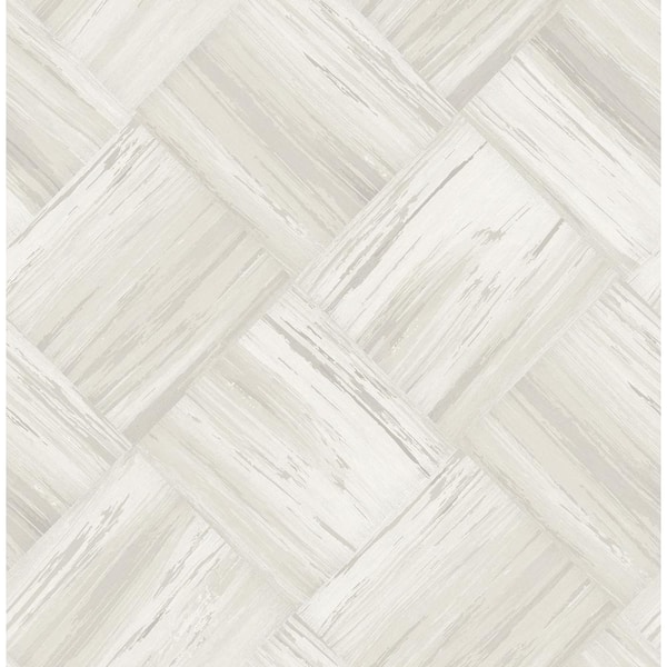 Seabrook Designs Masquerade Weave Metallic Pearl and Grey Paper Strippable Roll (Covers 56.05 sq. ft.)