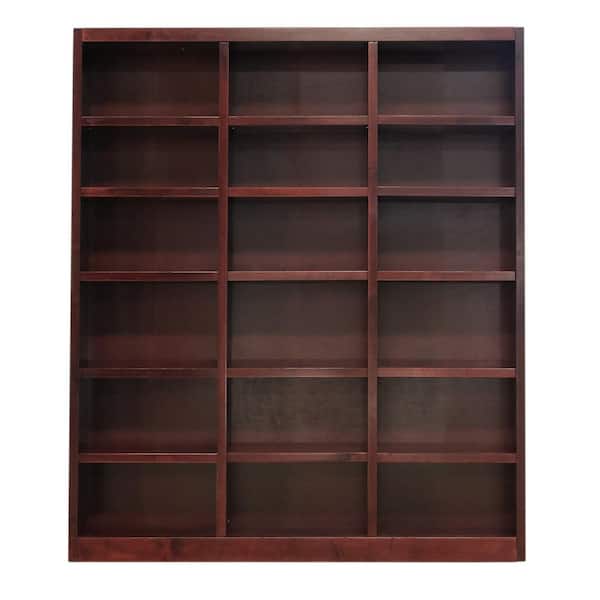 Concepts In Wood 84 in. Cherry Wood 18-shelf Standard Bookcase with Adjustable Shelves