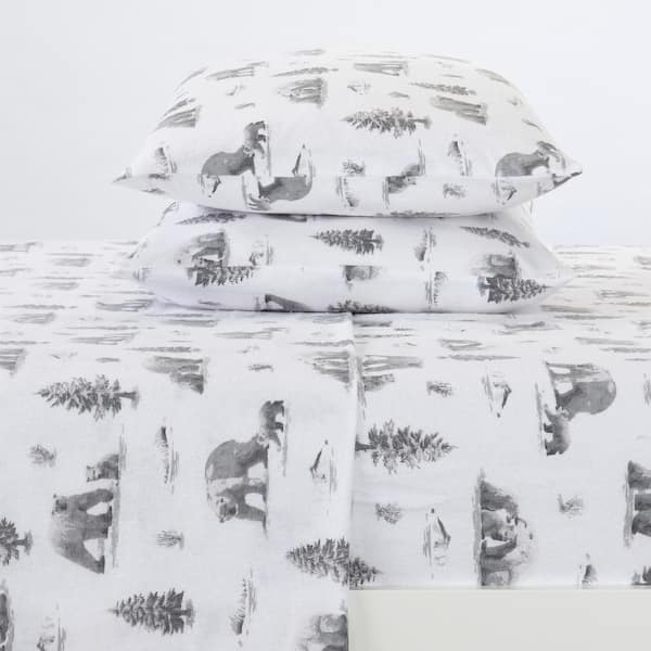 FRESHFOLDS 3-Piece Multi-Colored 100% Turkish Cotton Twin Premium Flannel Sheet Set