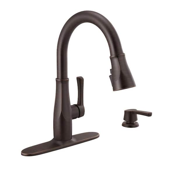 Delta Owendale Single-Handle Pull-Down Sprayer Kitchen Faucet with ShieldSpray Technology in Venetian Bronze
