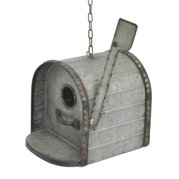 THREE HANDS Galvanized Metal Birdhouse