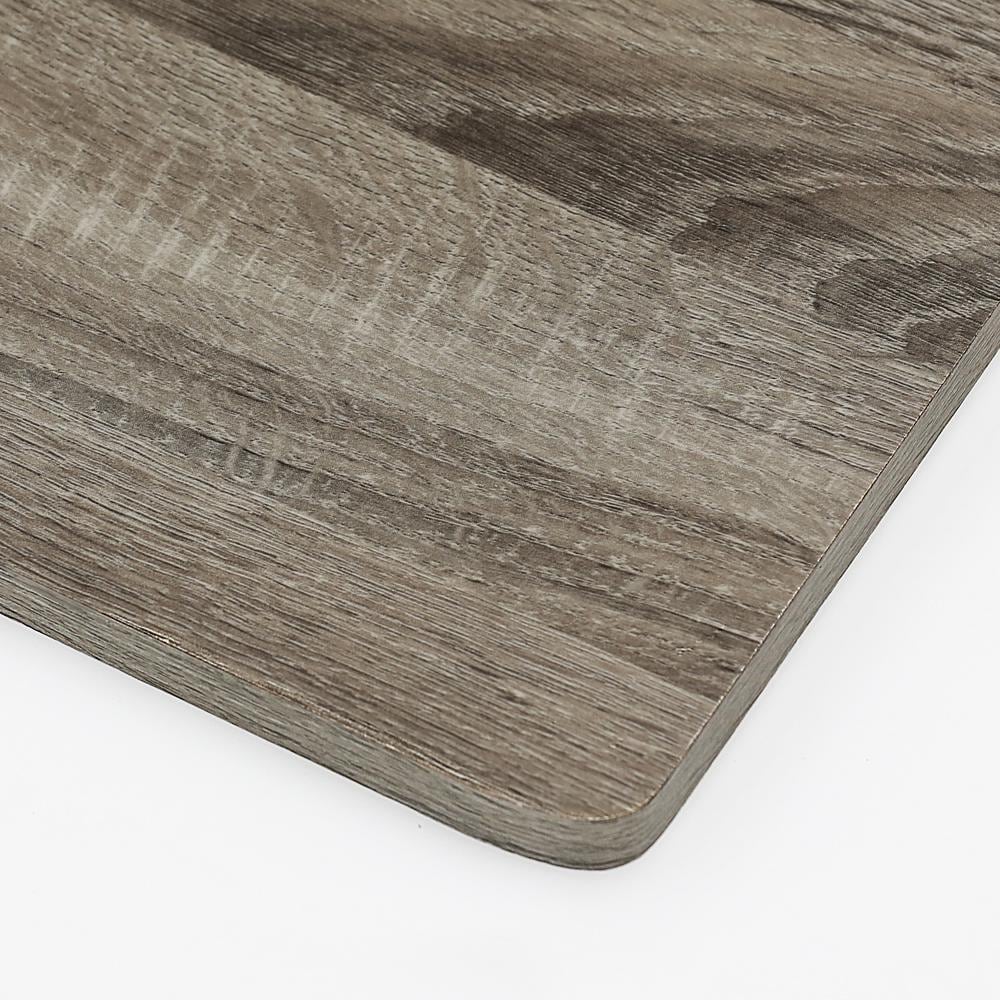 Compact French Oak Grey/Black Laptop Desk with Drawer