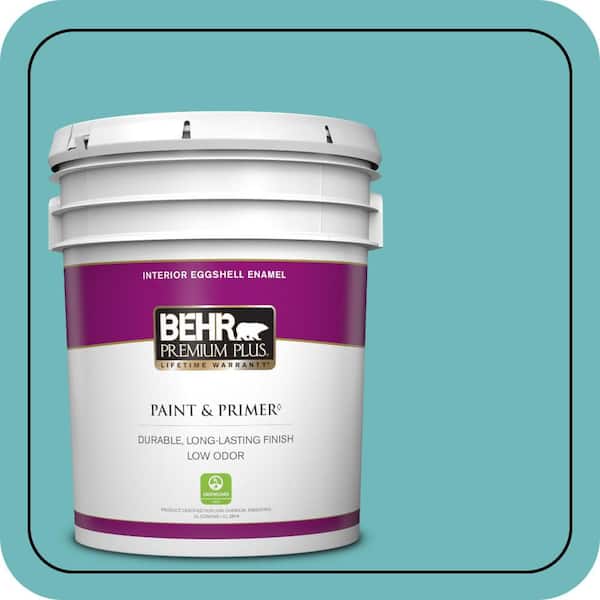 BEHR PREMIUM PLUS 5 gal. #510D-5 Surfer Eggshell Enamel Low Odor Interior Paint & Primer