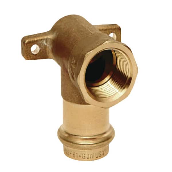 Streamline 1/2 in. x 3/4 in. Copper 90-degree Drop Ear Press x FPT Elbow Fitting