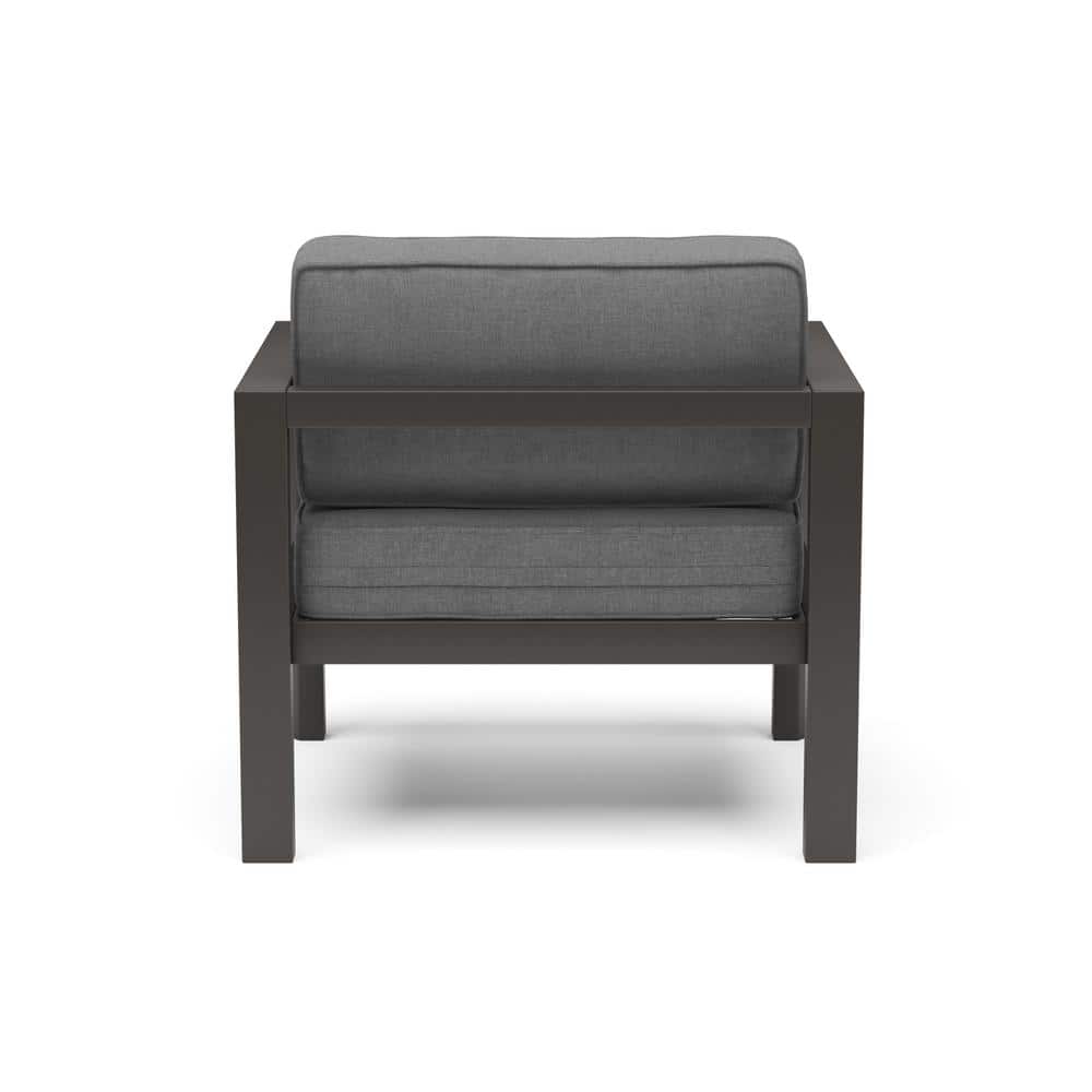 Grayton 29" High Aluminum Outdoor Lounge Chair with Gray Cushions