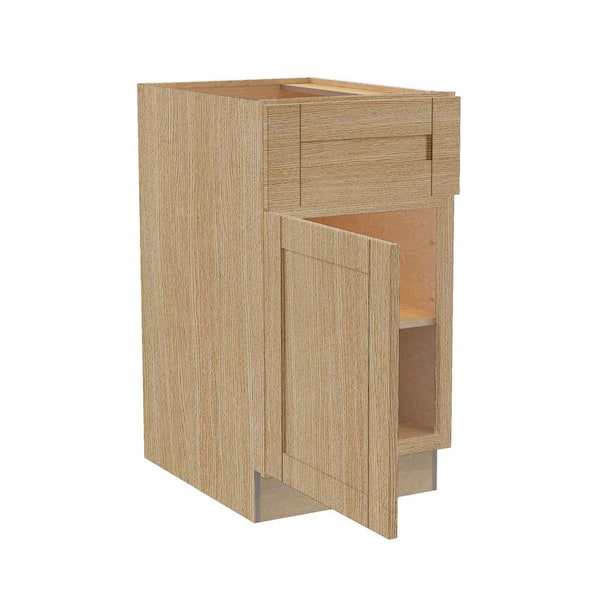 Home Decorators Collection Washington 18 in. W x 21 in. D x 34.5 in. H Assembled Plywood Base Bath Cabinet in Vanguard Oak with Soft Close LH