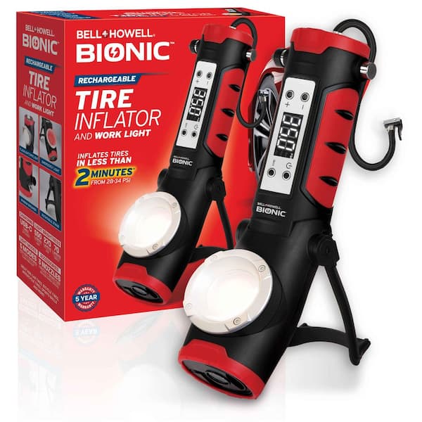 Bionic 12-Volt Rechargeable 1500mAh Cordless Work Light Air Compressor Tire Inflator