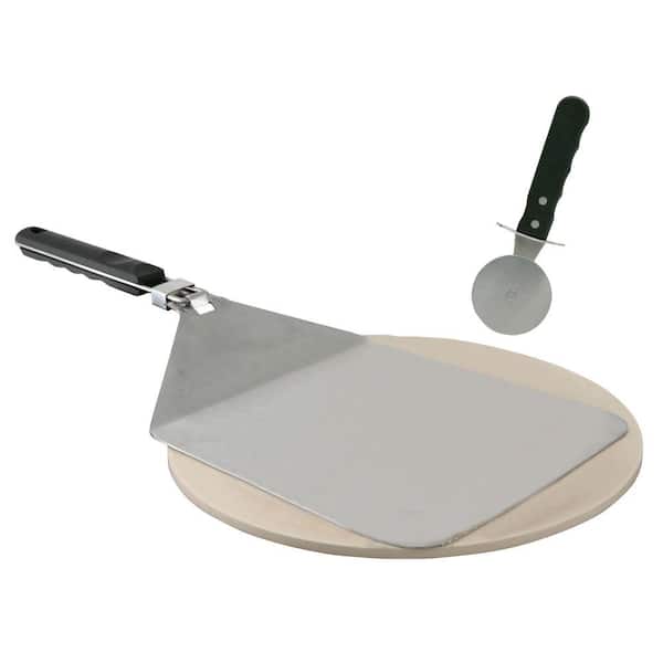 Mr. Bar-B-Q 3-Piece Pizza Stone with Pizza Cutter and Spatula