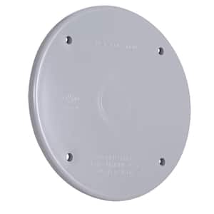 N3R Flat Round Polycarbonate Gray Weatherproof Cover, General Use, Electrical Outlet Cover, Ceiling Light Cover