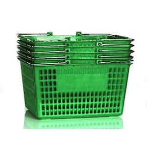15.5 in. x 11.5 in. x 8 in. Green Stackable Durable Plastic Caddies with Metal Handles