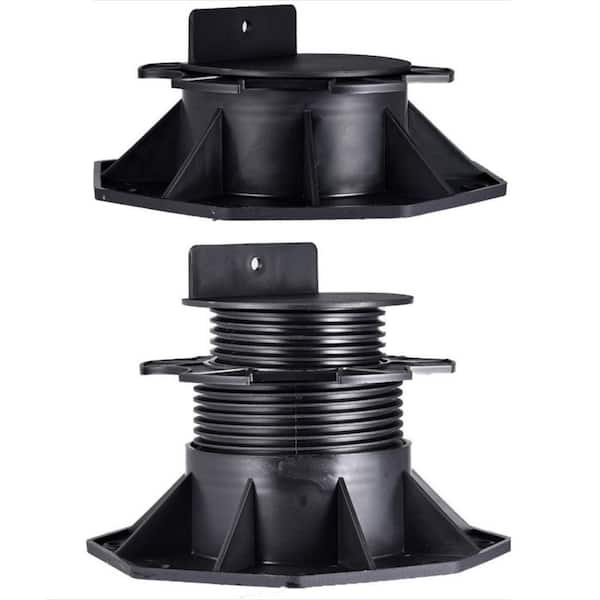 Afoxsos Adjustable Deck Support Pedestal Black Durable Anti-UV Polypropylene Material Height Adjustment 2-3/8 to 5-1/2 (12-Pack)