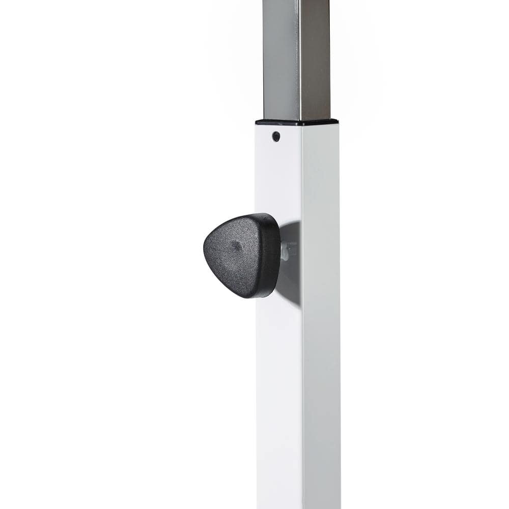 White Adjustable Height Rolling Laptop Desk with Wheels