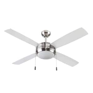 52 in. Indoor Dual Mount Ceiling Fan, Brushed Nickel, 4 Blades