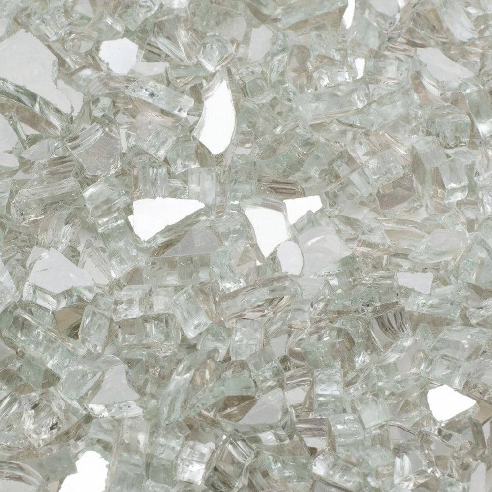 Crystal Reflective Tempered Fire Glass, 20 lb Bag