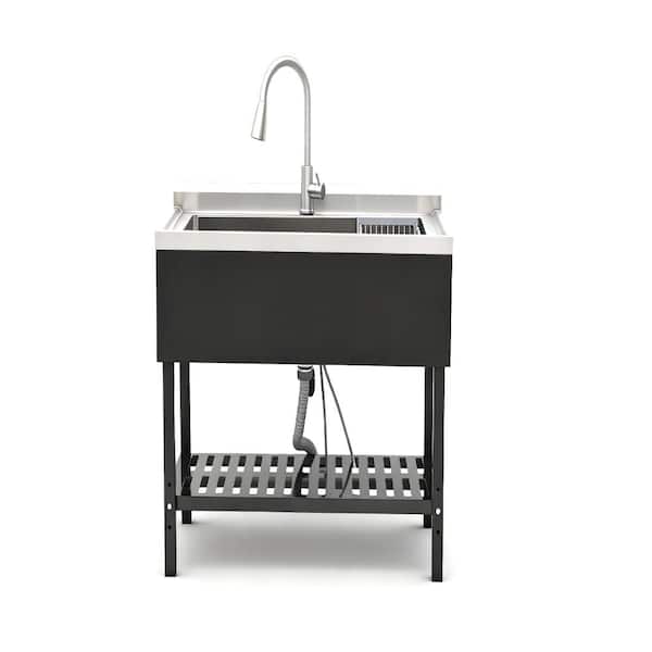 Flynama Stainless Steel Freestanding Utility Sink, Stable